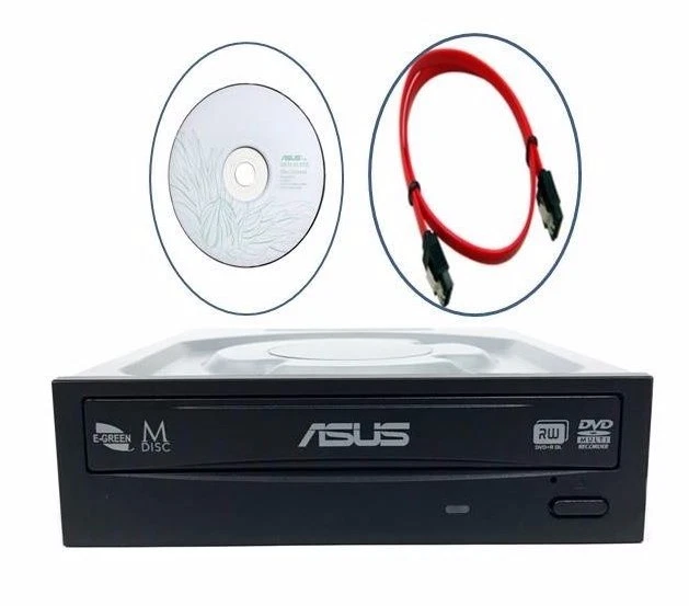 ASUS 24X Internal Desktop SATA CD DVD RW DL Burner Re-Writer Drive + Software - Image 1 of 4