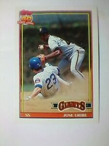 1991 Topps Jose Uribe #158 Baseball Card NM/M