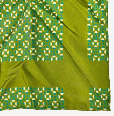 Nuevo Cuadrado de Bolsillo CESARE ATTOLINI NAPOLI Verde Azul Estampado Seda Foto 1 de 2