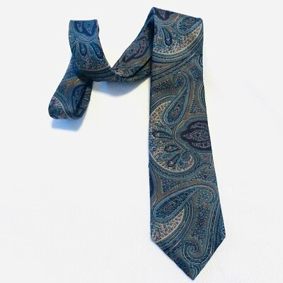 MARK SHALE MENS  TIE NECKTIE MULTICOLORED SILK PAISLEY RED BLUE YELLOW WHITE - Image 1 of 4