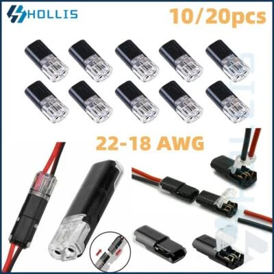 10/20/100pcs 2 Pin Waterproof Double-Wire Plug-in Connector with Locking Buckle - Image 1 of 4