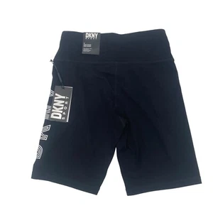 Short motard femme DKNY taille S taille haute noir vêtements de sport neuf avec étiquette - Photo 1/10
