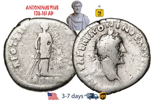 Ancient Roman Empire Coin Silver Denarius ANTONINUS PIUS 138-161 AD #19163 - Picture 1 of 3