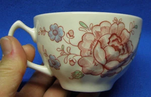Taza Plana Johnson Brothers Ironstone Rosa Patrón Chintz Hecha en Inglaterra En relieve - Imagen 1 de 4