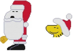 CROSS STITCH+ CRAFT PATTERNS 2 Snoopy Beagle Dog Woodstock Bird Christmas Santa - Picture 1 of 18