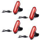 4x LED Bike Tail Light MTB Bicycle Rear Cycling Warning 6 Modes USB Rechargeable