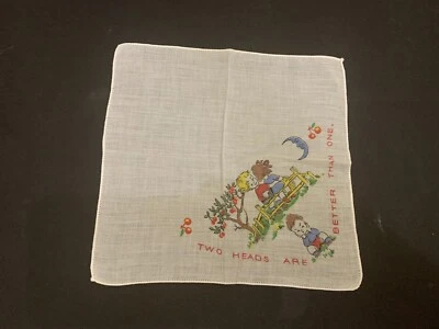 Pañuelo infantil vintage años 50 dos cabezas son mejores que un niño Foto 1 de 3