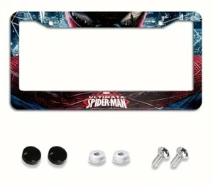 1x SpiderMan Aluminiumlegierung Nummernschild Rahmen Neu - Bild 1 von 4