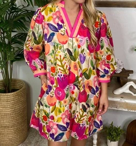 Entro Bright Floral Mini Dress Multi - Picture 1 of 9