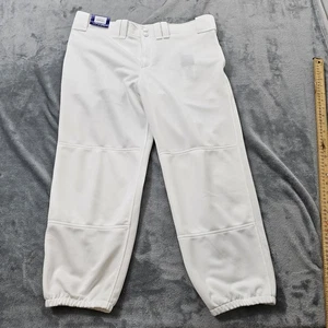 Pantalones de softbol para mujer Mizuno Performance XL blancos con cremallera a presión nuevos con cinturón - Imagen 1 de 9
