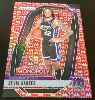 24/25 Prizm Monopoly #39 Devin Carter Red Millionaire Refractor RC 94/100 Kings - Image 1 of 2