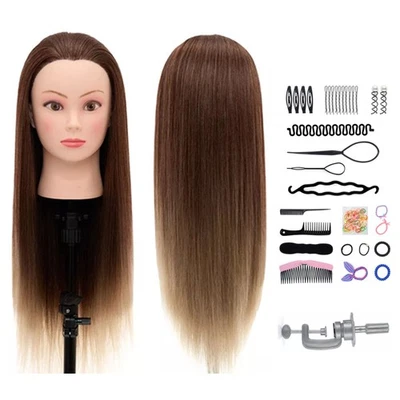 NEVERLAND BEAUTY & HEALTHY 66cm Übungskopf Frisierkopf Friseur Perückenkopf Puppenkopf Ausbildung Braid Set