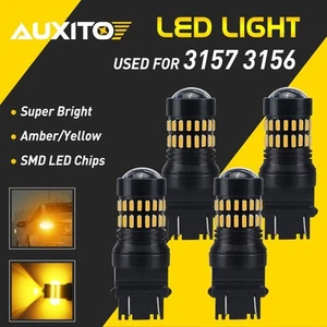 4x Ámbar LED Intermitente Señal de Giro DRL Bombilla de Estacionamiento Lámpara 3157 4057 4157 3156 - Imagen 1 de 11