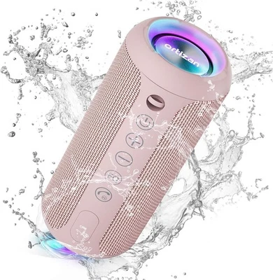 Ortizan Bluetooth Lautsprecher, Bleutooth Box mit LED-Licht (Rosa) - Bild 1 von 4