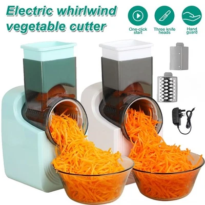3 in 1 Electric Salad Slicer Fruit Cutter Vegetable Cheese Grater Chopper Maker