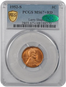 1952-S Lincoln Reverse PCGS RD (CAC) #3677-2 MS67+ - Picture 1 of 4