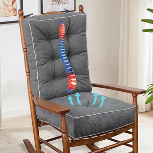 Rocking Chair Cushion, Set of Thicken Seat & Back Chair Cushions with Memory ... - Picture 1 of 7