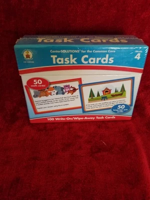 Task Cards 100 Learning Flash Cards, Grade 4 Carson-Dellosa Math / Language New! - Image 1 of 4