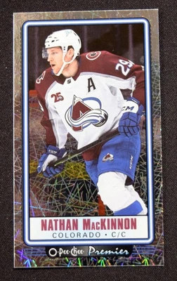 #P-4 Nathan MacKinnon 2021-22 O-Pee-Chee Premier Tallboys Patterned Foil Rainbow - Image 1 of 2
