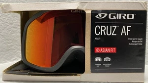 New! Giro Cruz AF Adult Winter Sport Goggles Grey Wordmark w/ Amber Scarlet Lens - Picture 1 of 6