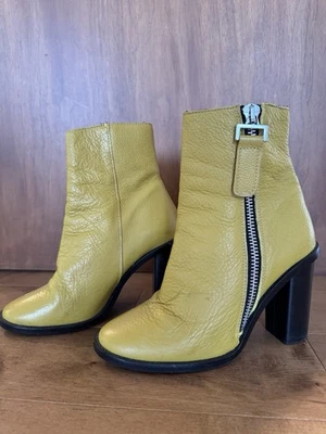Женские горчичные желтые кожаные сапоги Topshop евро 39 - Изображение 1 из 4