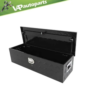 VAP 39"X13"X10" BLACK ALUMINUM PICKUP TRUCK TRUNK BED TOOL BOX TRAILER STORAGE - Picture 1 of 11