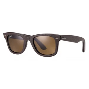 Ray Ban Wayfarer Echtleder RB 2140 QM 1153N6 braun braun polarisiert 50mm - Bild 1 von 6