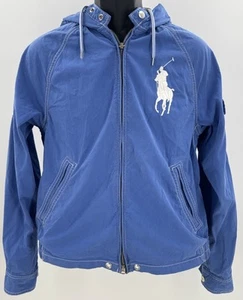 Vintage Polo Ralph Lauren Big Pony Jacke Herren Small Blau Kapuze Full Zip - Bild 1 von 8