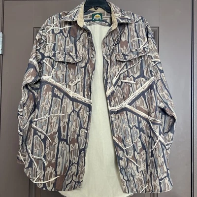 Vtg Cabela’s Outdoor Gear Men Bark Branch Camo Hunting Button Shirt  LARGE TALL - Image 1 of 4