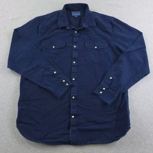 Camisa Lucky Brand Para Hombre Grande Azul Verdadero Índigo Pana Manga Larga Western Snap - Imagen 1 de 12