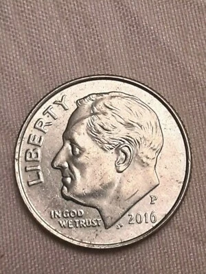 2016 P Roosevelt Dime Die Clash Die Chips Cud On Face Errors  - Image 1 of 4