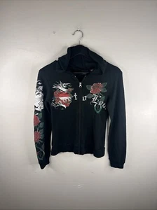 Vintage Y2K Canyon River Blues Hoodie Erwachsene Medium schwarz kurz Grunge Tattoo B32 - Bild 1 von 9