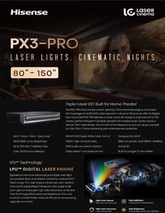 Hisense PX3-PRO Dolby Vision 3D Triple Laser 4K Ultra - Picture 1 of 1