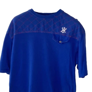 Avirex Blue T Shirt Mens XL Embroidered Design Epaulets with Buttons - Picture 1 of 6