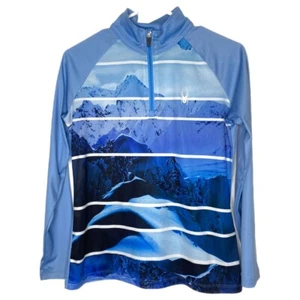 Spyder Girls Limitless Blue Powder Peak T-neck Zip Up Size XL - Picture 1 of 11