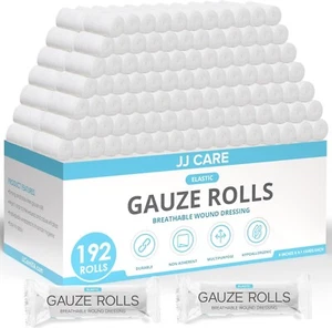Gauze Rolls - 192 Individually Wrapped Rolls - 4 Inches X 4.1 Yards - Breathable - Picture 1 of 7