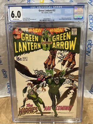 Green Lantern  #82  CGC 6.0 Graded Neal Adams Cover, Denny O'Neil Story DC 1971 - Image 1 of 2
