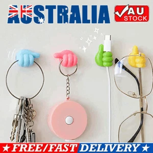 1/10X Thumb Shape Self Adhesive Hooks Multifunctional Wall Traceless Hook GT - Picture 1 of 20