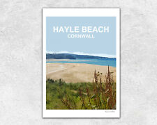 Hayle Strand Cornwall Kunstdruck/Reise Poster/Bild/Wandbild. Hand signiert