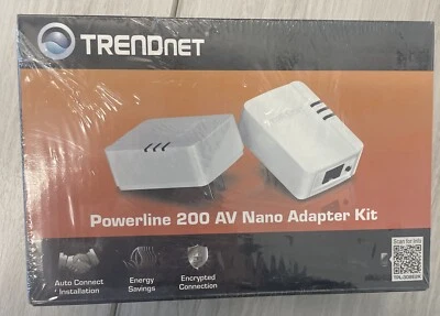 Brand NEW TRENDnet Powerline 200 AV Nano Adapter TPL-308E2K/A New In Box Sealed - Image 1 of 4
