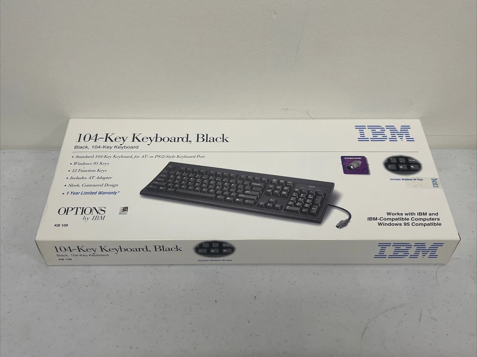 IBM PS/2 Membrane Keyboard 104-Key Black Spanish, Espanol version 76H0110 - Image 1 of 4