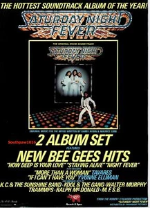 1977 Bee Gees "Saturday Night Fever" Soundtrack Music Industry Promo Reprint Ad - Picture 1 of 1