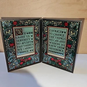 Folding Hinged Faux Stained Glass Serenity Prayer Suncatcher - Picture 1 of 2