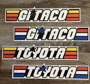 2x7” TOYOTA  GI Jo Vintage Retro  decal sticker  Tacoma 4Runner FJ Rav4 Taco - Picture 1 of 1