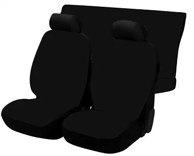 set completo coprisedili auto panda 750 cotone nero 100% made in ita - Immagine 1 di 4