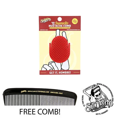 Suavecito Palm Brush - Mustache Finger Comb (Red, Blue, Gold, Silver, Black) - Image 1 of 2