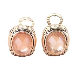 Vintage Napier Gold Pink Glass Rhinestone Clip-on Earrings - Picture 1 of 16