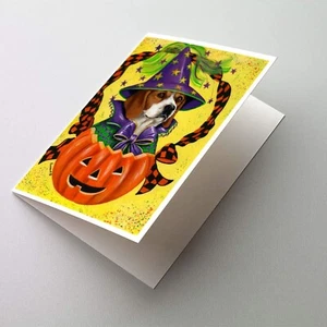 Caroline's Treasures PPP3015GCA7P Beagle Halloweenie Greeting Cards and Envel... - Picture 1 of 3