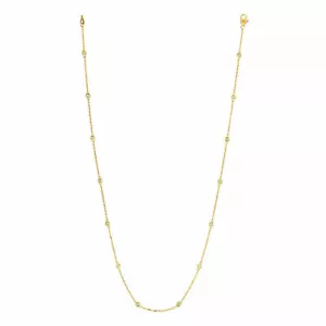 Collana Diamante 0,33 Carati by the Yard G SI 14K Oro Giallo 14 Pietre 18 pollici - Foto 1 di 3