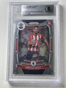 2021-22 Panini Prizm EPL Armando Broja Auto BAS Beckett Auténtica Pegatina Auto - Imagen 1 de 3